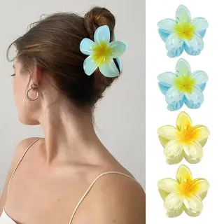 Colourful Floral Plastic Hair Clips 1 Pc